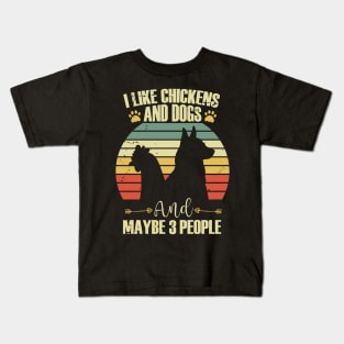 I Like Chicken And Dogs And Maybe 3 People Kids T-Shirt